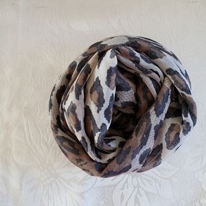 Vintage shear leopard print scarf